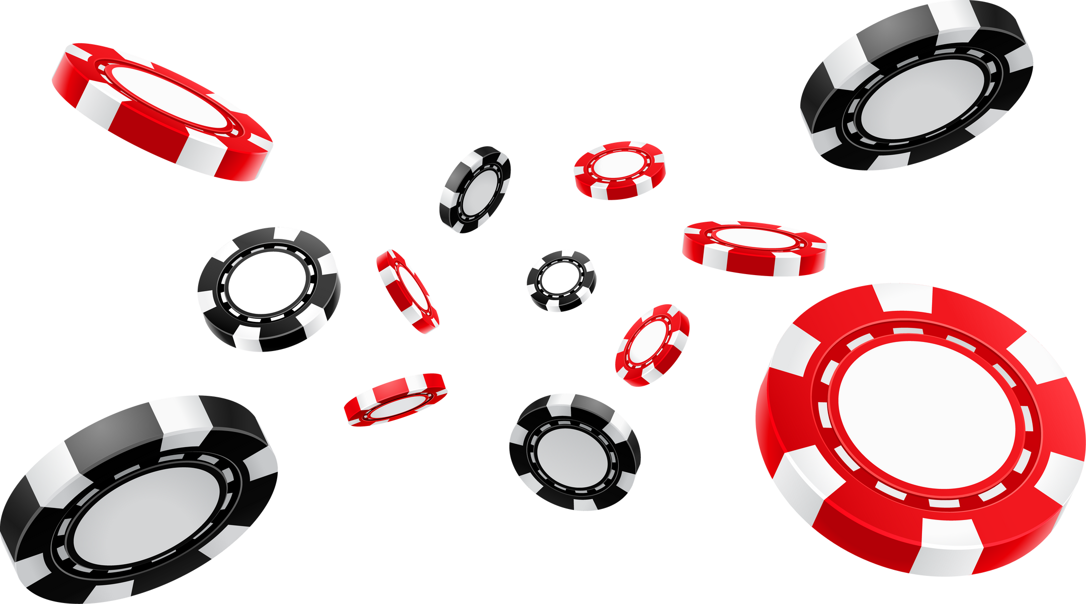 3d casino chips or flying realistic tokens